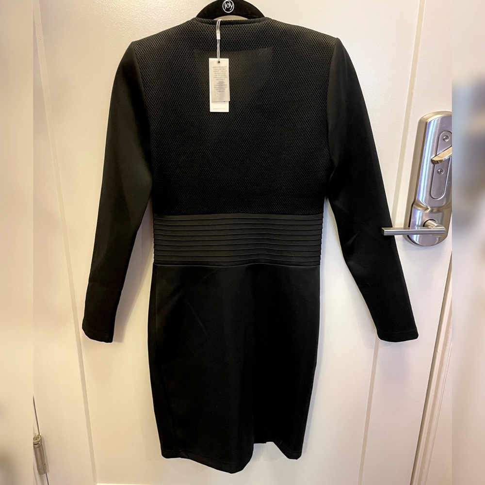 Black motorcycle jacket dress with mesh back. ST size small - Picture 2 of 3